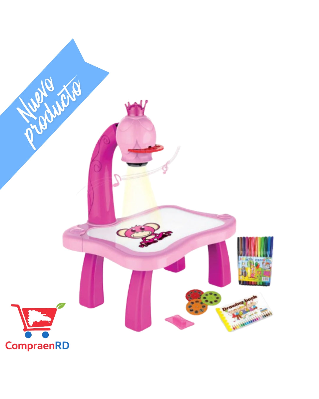 MESA HAPPY PAINT - ROSADA 24 PIEZAS