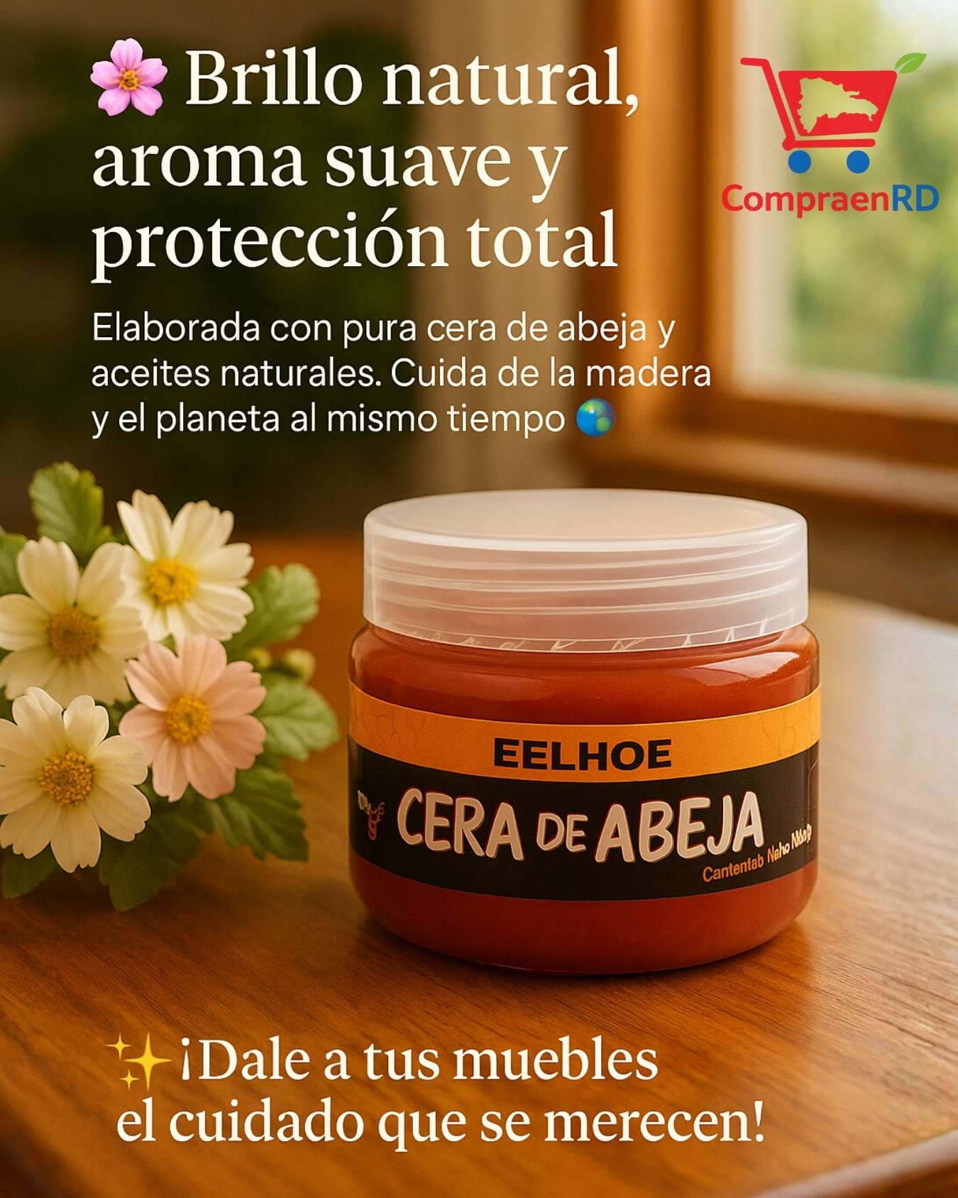 CERA BEEWAX PARA MUEBLES – PROTECCIÓN Y BRILLO NATURAL