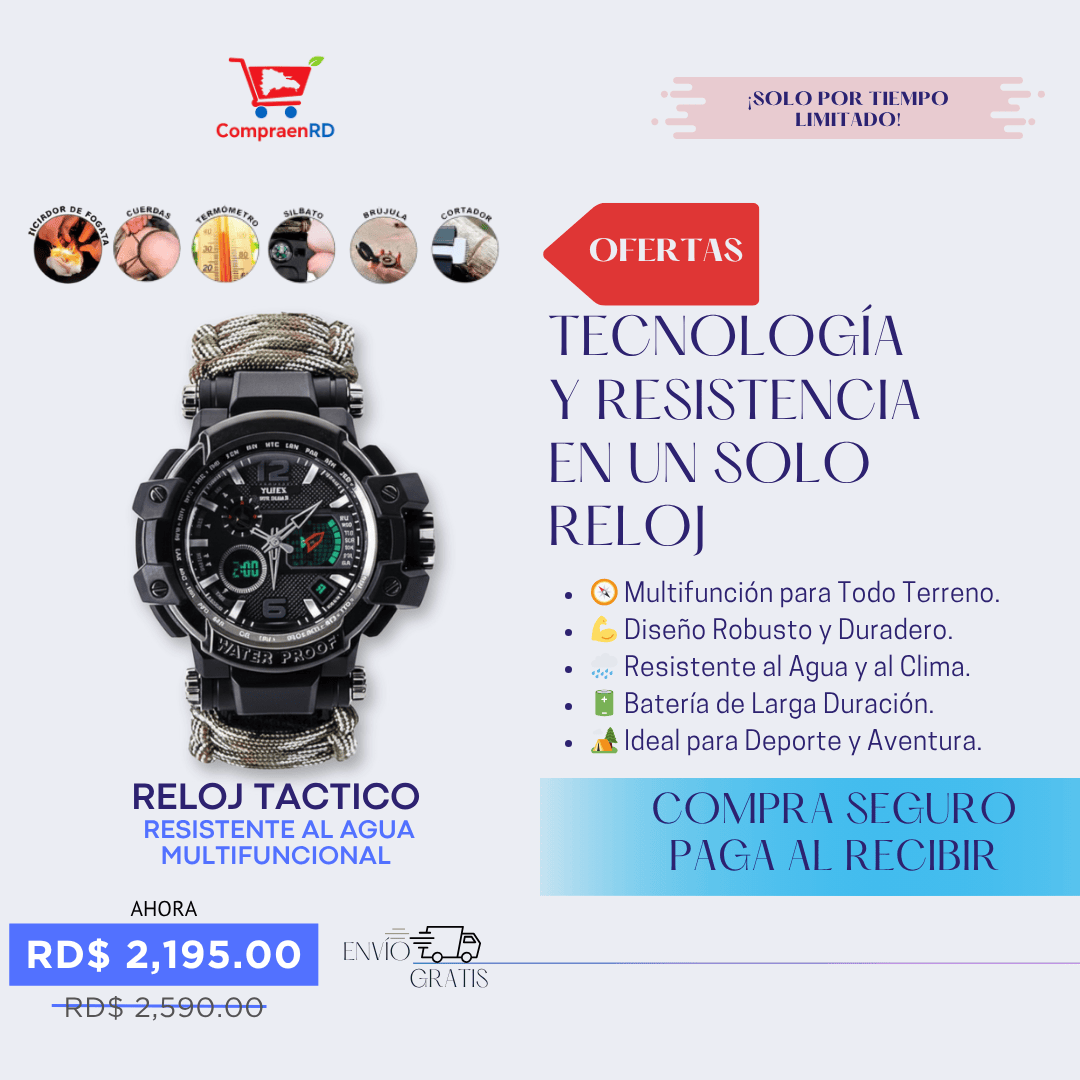 RELOJ TACTICO - RESISTENTE AL AGUA
